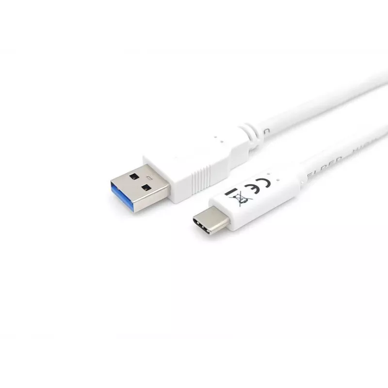 Equip USB 3.2 Gen 1 Type-C uz A kabelis, M/M, 1 m, 1 m, USB A, USB C, USB 3.2 Gen 1 (3.1 Gen 1), 5 Gbit/s, Balta