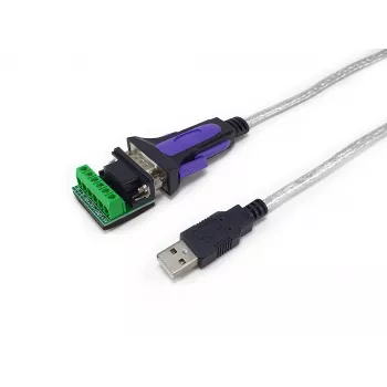 Equip USB-A uz seriālo RS-422/485 DB9 adaptera kabelis, pelēks, 1,5 m, USB Type-A, DB-9, vīrišķais, vīrišķais