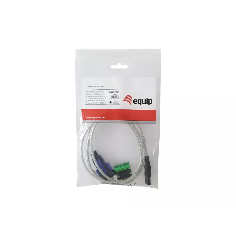 Equip USB-A uz seriālo RS-422/485 DB9 adaptera kabelis, pelēks, 1,5 m, USB Type-A, DB-9, vīrišķais, vīrišķais