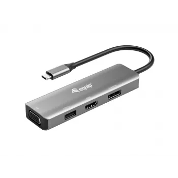 Equip USB-C uz HDMI/DisplayPort/VGA/USB adapteris, USB Type-C, HDMI izeja, DisplayPort izeja, VGA (D-Sub) izeja, 3840 x 2160 pikseļi