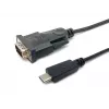 Equip USB-C uz Serial DB9 kabelis V/V 1,5 m melns