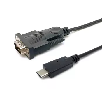 Equip USB-C uz Serial DB9 kabelis V/V 1,5 m melns