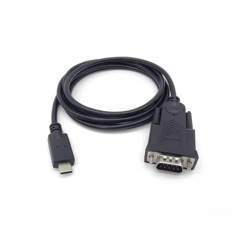 Equip USB-C uz Serial DB9 kabelis V/V 1,5 m melns