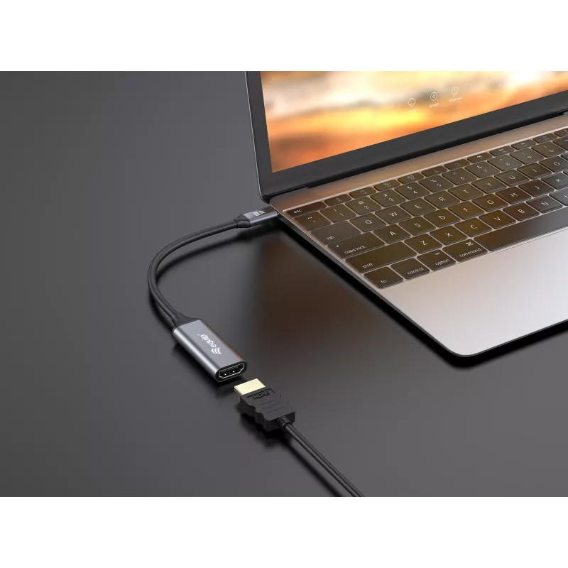 Equip USB-C–HDMI 2.0 adapteris, 4K/60Hz, 0,15 m, USB Type-C, HDMI, vīrišķais, sievišķais, taisns