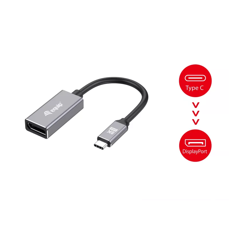 Equip USB-C uz DisplayPort 1.4 adapteris 8K 30Hz 0,15m