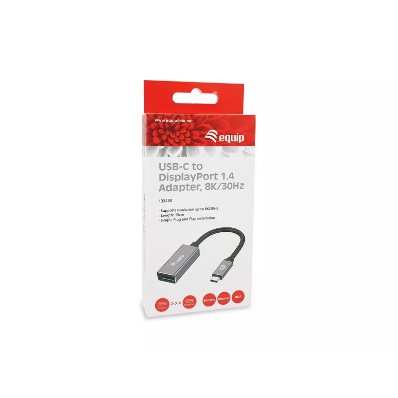 Equip USB-C uz DisplayPort 1.4 adapteris 8K 30Hz 0,15m