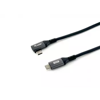 Equip USB 2.0 C to C 90° leņķa kabelis, M/M, 1,0 m, 100 W ar Emark mikroshēmojumu