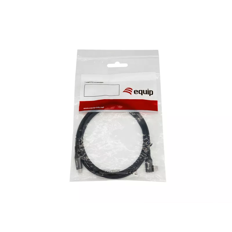 Equip USB 2.0 C–C 90° leņķa kabelis, V/V, 3,0 m, 100 W ar Emark mikroshēmu