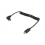 Equip USB 2.0 C to C 90° leņķa spirālvads M/M 1 m Melns