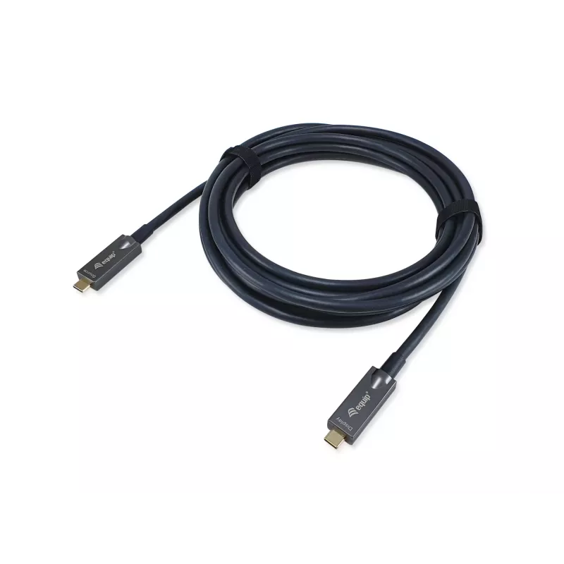 Equip USB-C uz C aktīvais optiskais kabelis, 10m, 4K/60Hz, Video+Datu+PD