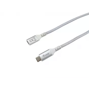 Equip USB 3.2 Gen 2 C-to-C pagarinātāja kabelis, 1,0 m, vīr./siev., 4K/60 Hz, 10 Gbps, balts