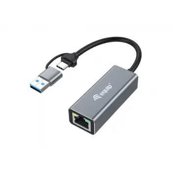 Equip USB-C uz 2,5 Gigabit Ethernet tīkla adapteris (USB-C+A)