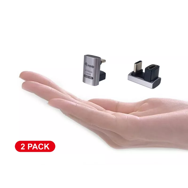 USB 4 C-C U kontaktdakšas adapteris Equip 133477 40Gbps PD 240W 2 gab. iepakojumā