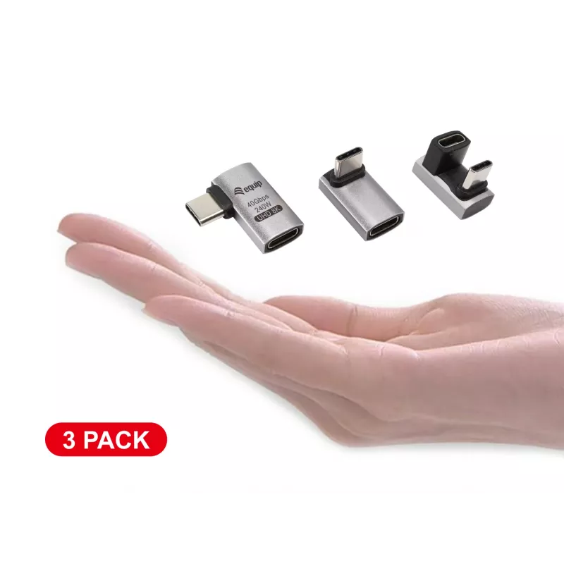 Equip USB 4 C–C adapteris, 40 Gb/s, PD 240 W, 3 gab. iepakojumā