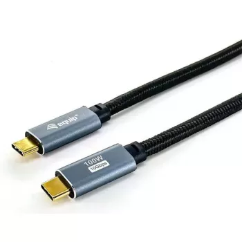 USB C uz C kabelis EQUIP 3,0 m — USB 3.2 Gen 2 (10 Gbps), PD100W, 4K/60Hz, melns