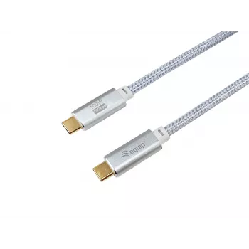 USB-C uz USB-C kabelis EQUIP 3,0 m — USB 3.2 Gen 2, 10 Gbps, PD 100W, 4K/60Hz, balts