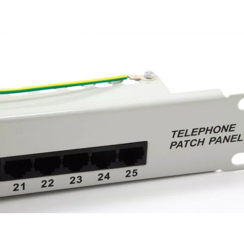 Equip 25 portu Cat.3 RJ45 ISDN sadales panelis, gaiši pelēks