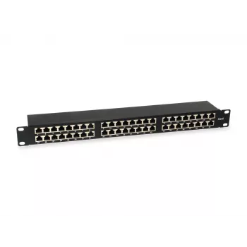 Equip 48 portu Cat.6 ekranēts komutācijas panelis, melns