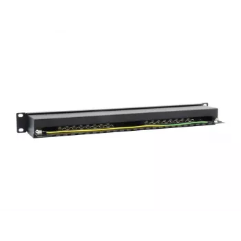 Equip 16-portu Cat.6 ekranēts sadales panelis, melns, 10/100/1000Base-T(X), Gigabit Ethernet, 1000 Mbit/s, RJ-45, Cat6, stiprināšana statīvā