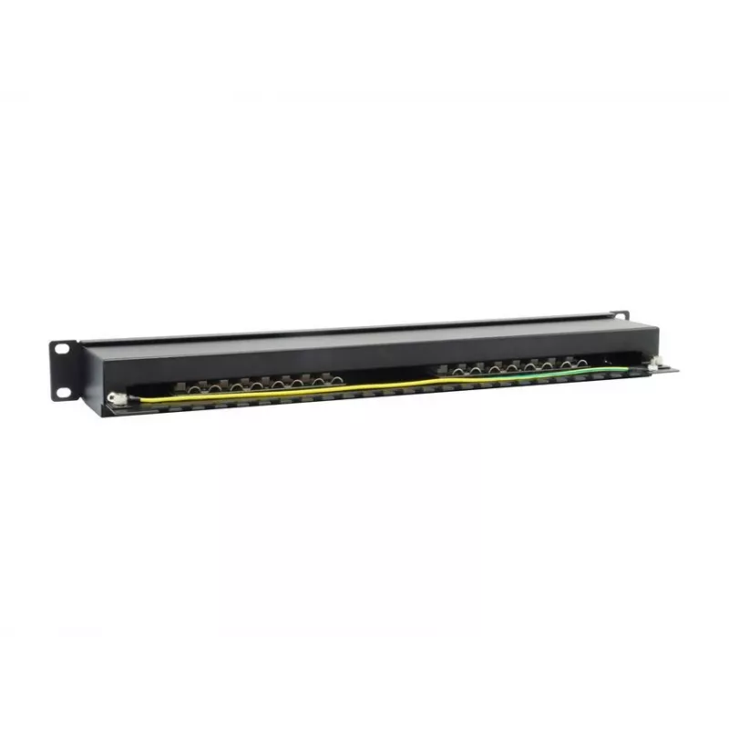 Equip 16-portu Cat.6 ekranēts sadales panelis, melns, 10/100/1000Base-T(X), Gigabit Ethernet, 1000 Mbit/s, RJ-45, Cat6, stiprināšana statīvā