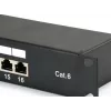 Equip 16-portu Cat.6 ekranēts sadales panelis, melns, 10/100/1000Base-T(X), Gigabit Ethernet, 1000 Mbit/s, RJ-45, Cat6, stiprināšana statīvā