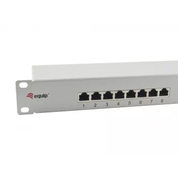 Equip 16-Port Cat.6 Shielded Patch Panel, Light pelēka