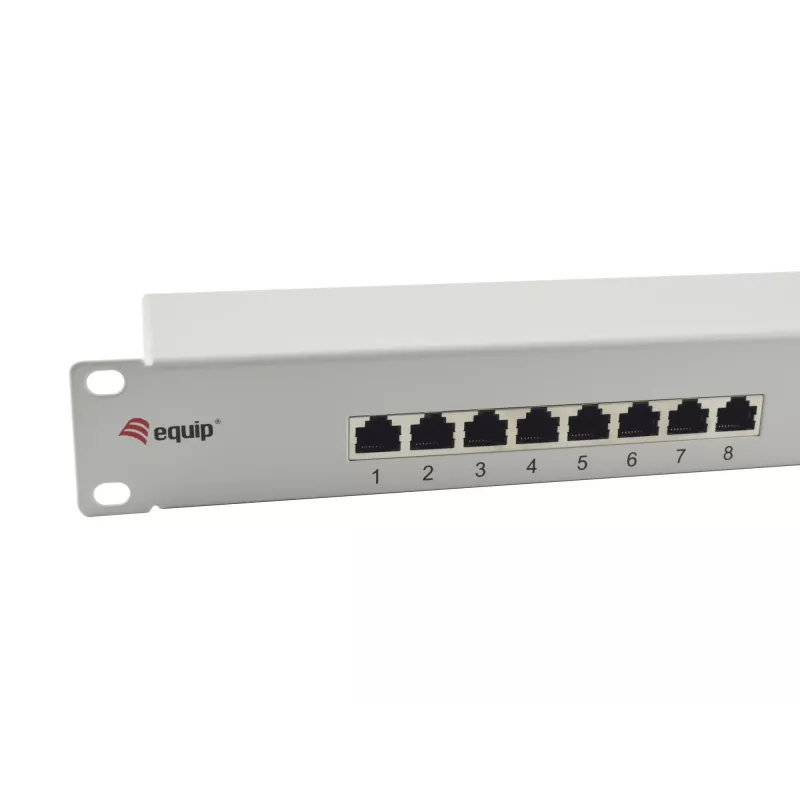 Equip 16-Port Cat.6 Shielded Patch Panel, Light pelēka