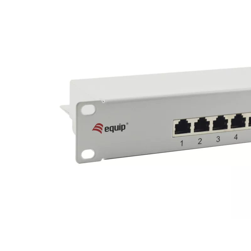 Equip 16-Port Cat.6 Shielded Patch Panel, Light pelēka