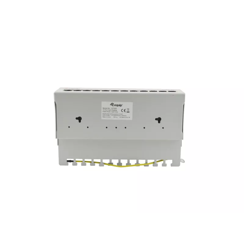 Equip 12 portu Cat.6 galda sadales panelis, gaiši pelēks, 10/100/1000Base-T(X), Gigabitu Ethernet, 1000 Mbit/s, RJ-45, Cat6, 1U