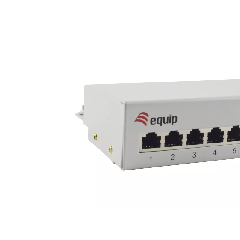 Equip 12 portu Cat.6 galda sadales panelis, gaiši pelēks, 10/100/1000Base-T(X), Gigabitu Ethernet, 1000 Mbit/s, RJ-45, Cat6, 1U