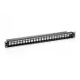 Equip 24-portu Keystone Cat.6 ekranēts sadales panelis, melns, Cat6, stiprinājums statīvā, 1U, melns, 92,5 mm, 483 mm