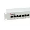 Equip 12-portu Cat.6 ekranēts ielāpu panelis, gaiši pelēks, Gigabit Ethernet, 1000 Mbit/s, RJ-45, Cat6, Cat6e, 1U, pelēks