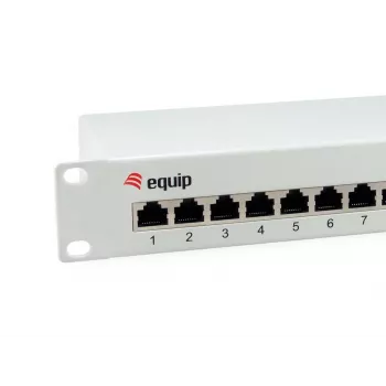 Equip 12-portu Cat.6 ekranēts ielāpu panelis, gaiši pelēks, Gigabit Ethernet, 1000 Mbit/s, RJ-45, Cat6, Cat6e, 1U, pelēks