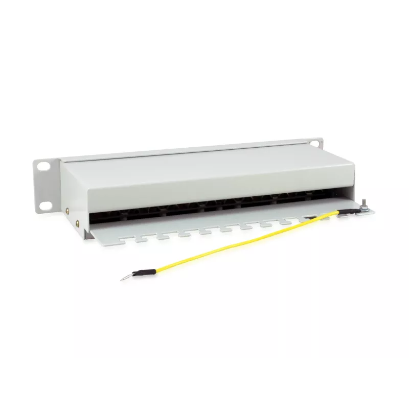 Equip 12-portu Cat.6 ekranēts ielāpu panelis, gaiši pelēks, Gigabit Ethernet, 1000 Mbit/s, RJ-45, Cat6, Cat6e, 1U, pelēks