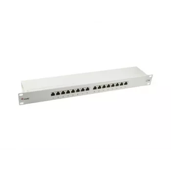 Equip 327316 Premium 16 portu Cat.5e ekranēts ielāpu panelis, gaiši pelēks