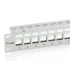 Equip 24 portu Keystone Cat.6 ekranēts ielāpu panelis, gaiši pelēks