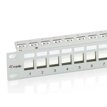 Equip 24 portu Keystone Cat.6 ekranēts ielāpu panelis, gaiši pelēks