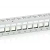 Equip 24 portu Keystone Cat.6 ekranēts ielāpu panelis, gaiši pelēks