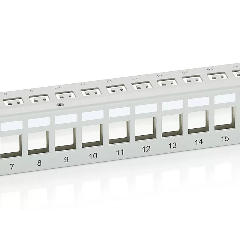 Equip 24 portu Keystone Cat.6 ekranēts ielāpu panelis, gaiši pelēks
