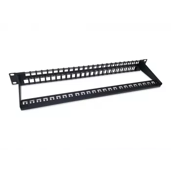 Equip 48-portu Keystone Cat.6 neekranēts sadales panelis, melns, RJ-45, Cat6, 1U, melns, tērauds, REACH, RoHS