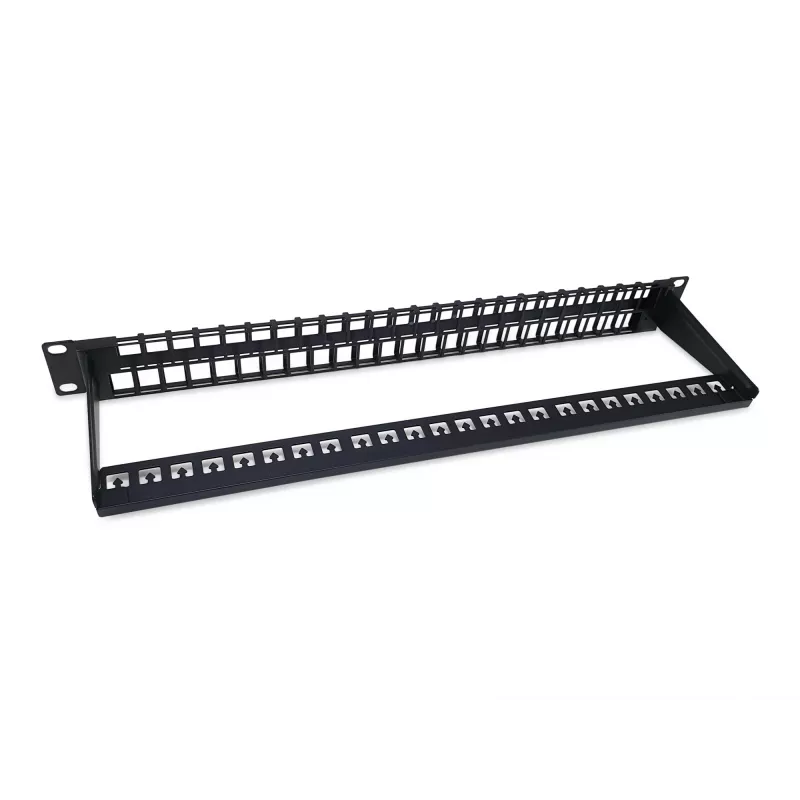 Equip 48-portu Keystone Cat.6 neekranēts sadales panelis, melns, RJ-45, Cat6, 1U, melns, tērauds, REACH, RoHS