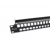 Equip 48-portu Keystone Cat.6 neekranēts sadales panelis, melns, RJ-45, Cat6, 1U, melns, tērauds, REACH, RoHS