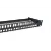 Equip 48-portu Keystone Cat.6 neekranēts sadales panelis, melns, RJ-45, Cat6, 1U, melns, tērauds, REACH, RoHS