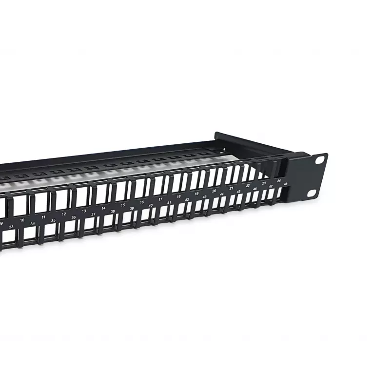 Equip 48-portu Keystone Cat.6 neekranēts sadales panelis, melns, RJ-45, Cat6, 1U, melns, tērauds, REACH, RoHS