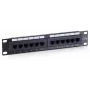 Equip 12-Port Cat.5e Neaizsargāts Plākšņu Panelis, Melns