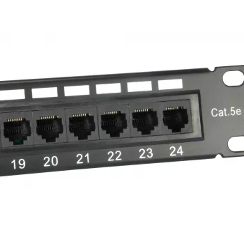 Equip 24-portu Cat.5e neekranēts ielāpu panelis, melns, Cat5e, montāža statnē, 1U, melns, RoHS, CE