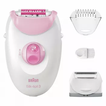 Epilators Braun Silk-épil 3 3-031 20 pincetes rozā balts