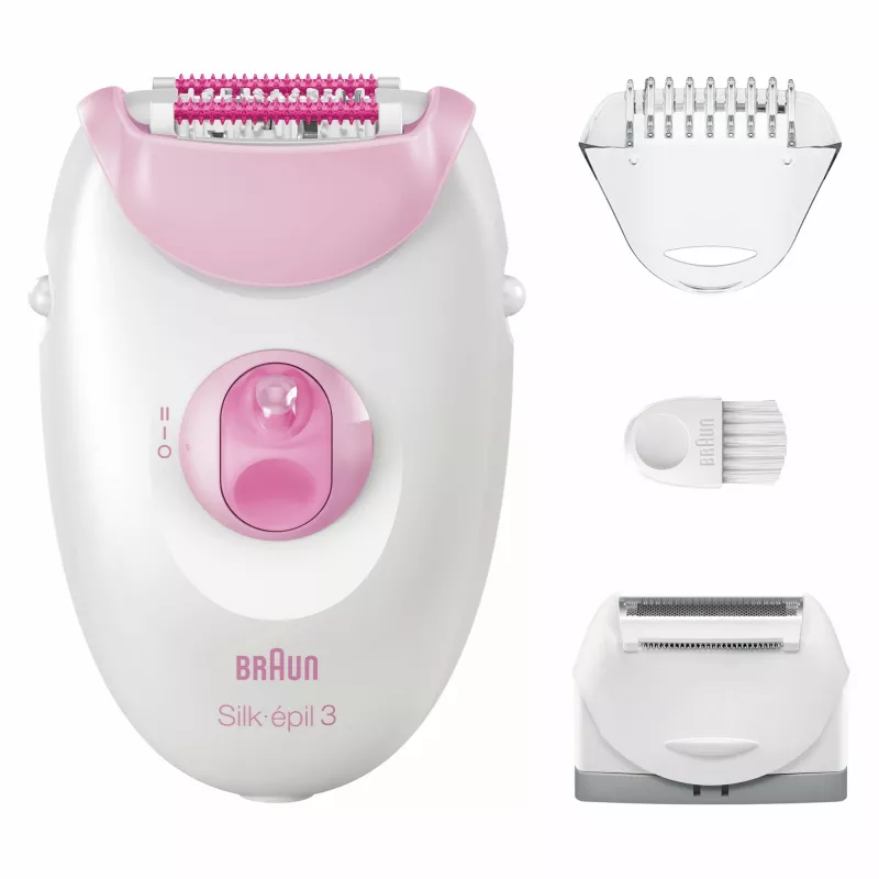Epilators Braun Silk-épil 3 3-031 20 pincetes rozā balts