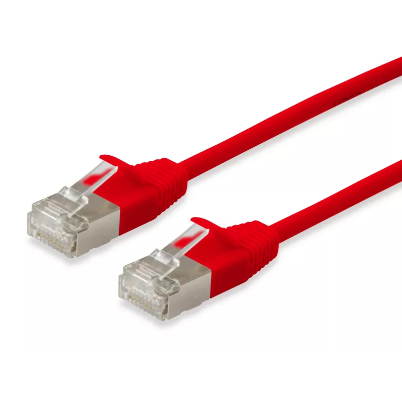 Equip Cat.6A F/FTP plāns Patch vads, 0,25m, sarkans