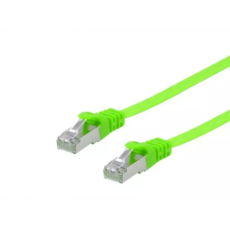 Equip Cat.6A U/FTP plakanais komutācijas kabelis, 10,0 m, zaļš, 10 m, Cat6a, U/FTP (STP), RJ-45, RJ-45, zaļš